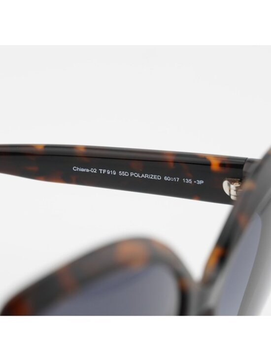 Tom Ford Chiara-02 FT0919 55D Polarized Sunglasses Shiny Havana Butterfly Frame main image 4